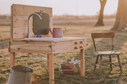 Handcrafted Cedar Mud Kitchen & Water Table: Outdoor Sensory Play