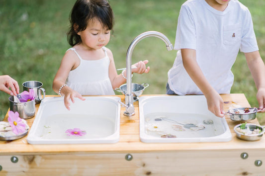 Outdoor Sensory Table and Water Table Combo with Faucet- Made In USA