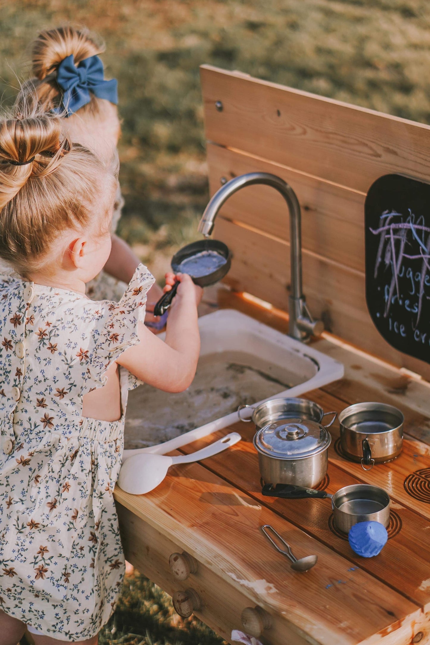 Handcrafted Cedar Mud Kitchen & Water Table: Outdoor Sensory Play