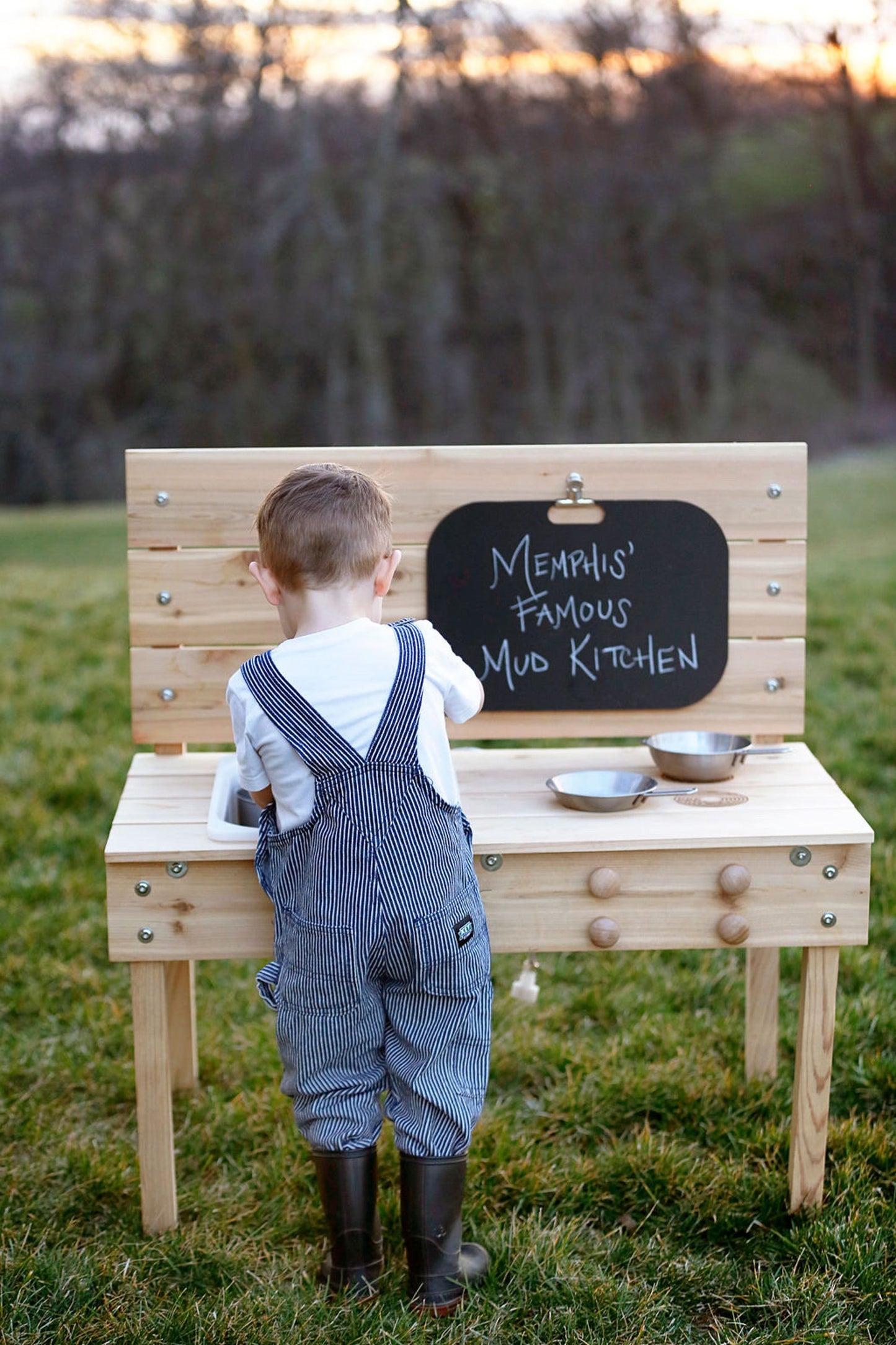 Handcrafted Cedar Mud Kitchen & Water Table: Outdoor Sensory Play