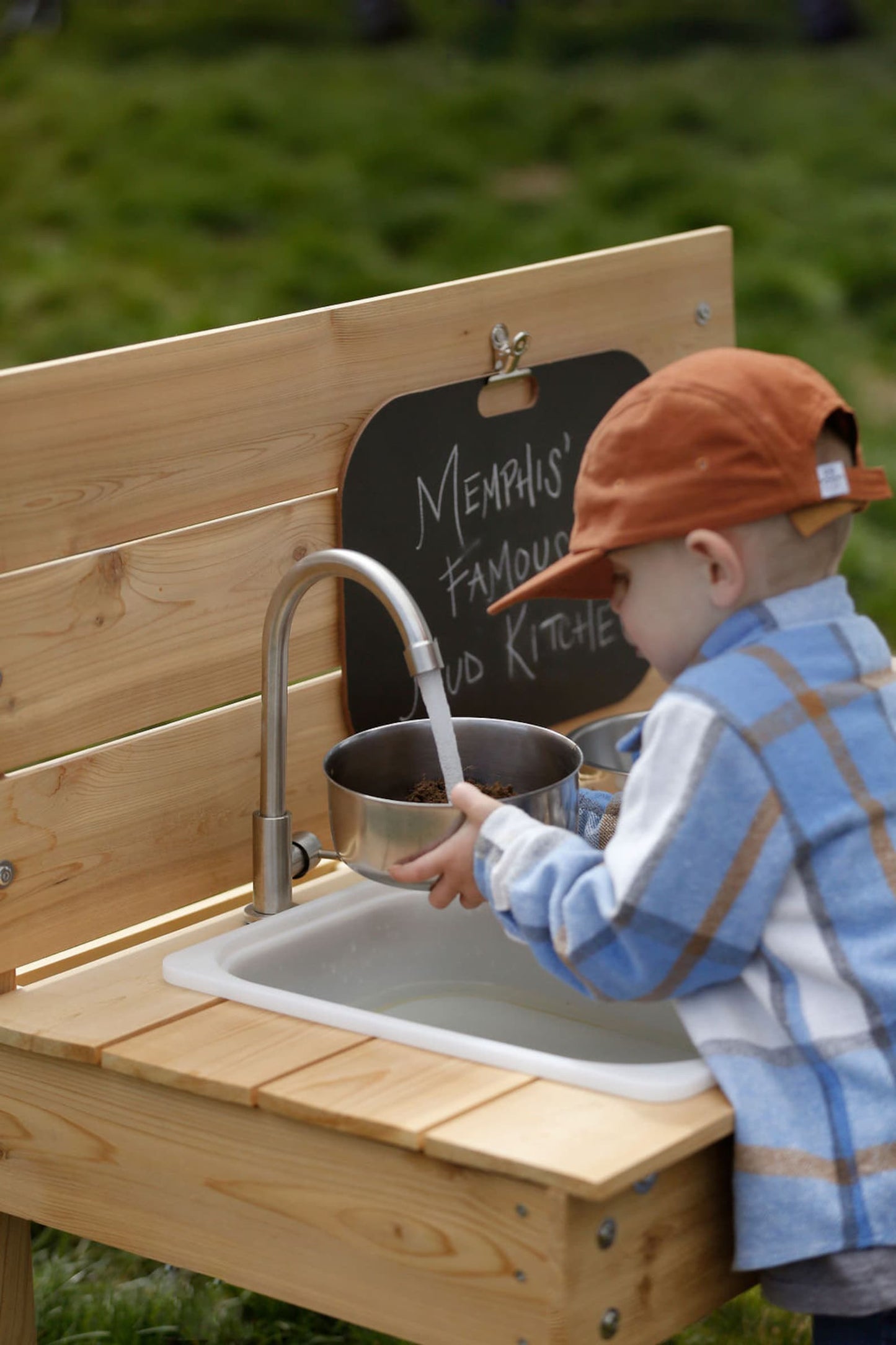 Handcrafted Cedar Mud Kitchen & Water Table: Outdoor Sensory Play