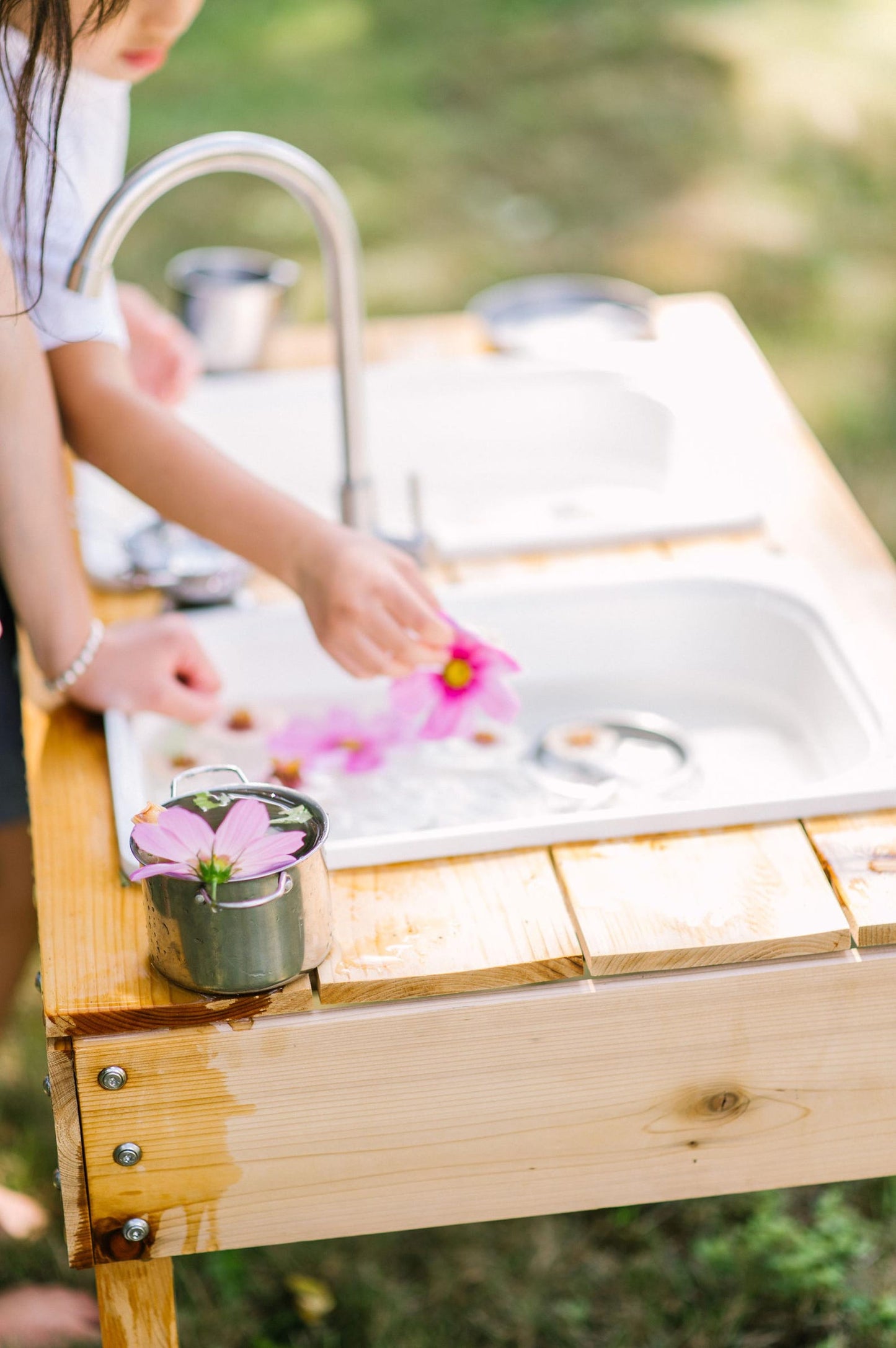 Outdoor Sensory Table and Water Table Combo with Faucet- Made In USA