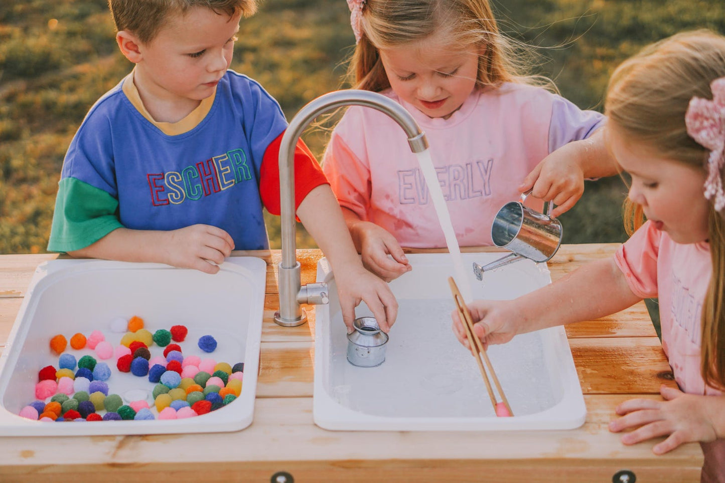 Outdoor Sensory Table and Water Table Combo with Faucet- Made In USA