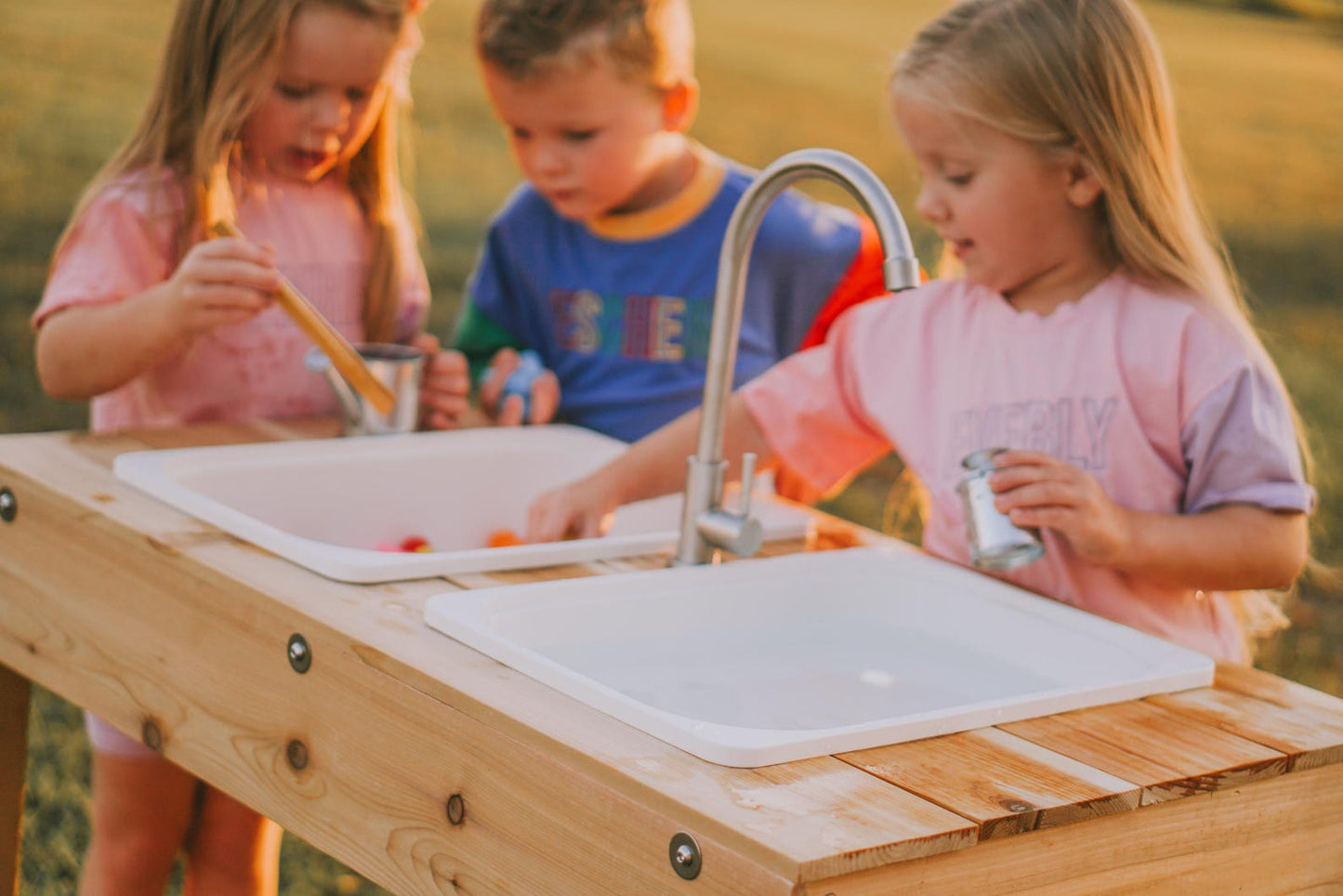 Outdoor Sensory Table and Water Table Combo with Faucet- Made In USA