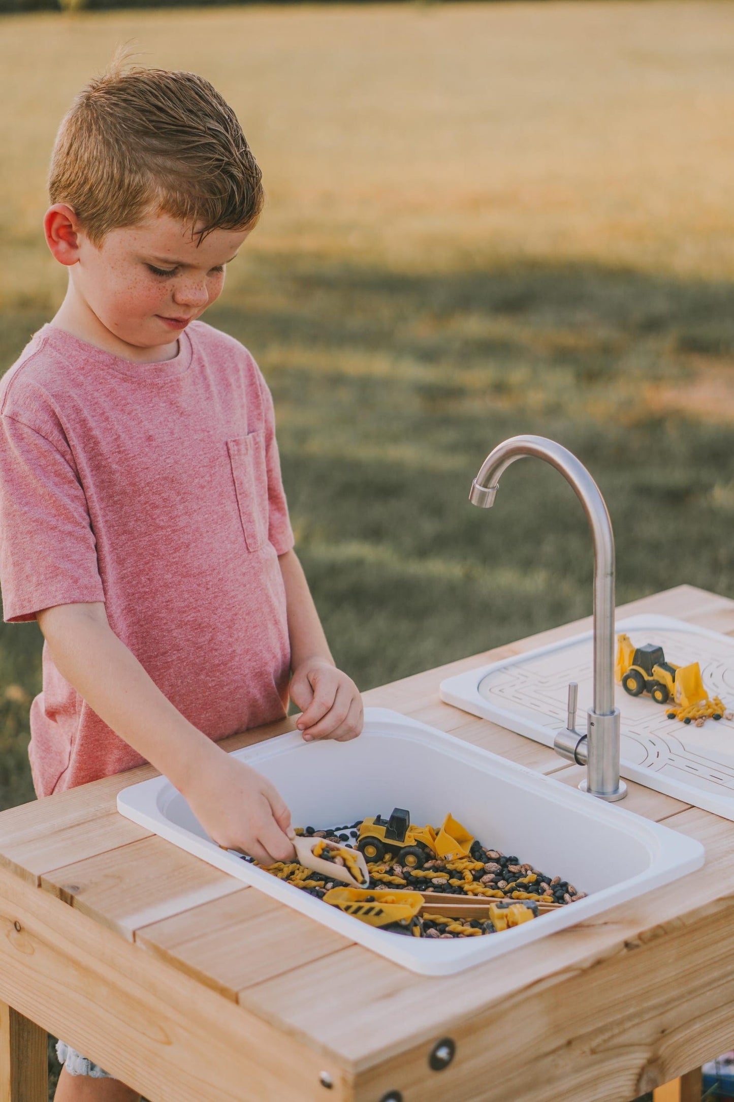 Outdoor Sensory Table and Water Table Combo with Faucet- Made In USA