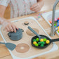 Wooden Sensory Table Insert: Pretend Play Kitchen with 3D printed Utensils (Trofast Bin)