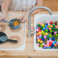 Wooden Sensory Table Insert: Pretend Play Kitchen with 3D printed Utensils (Trofast Bin)