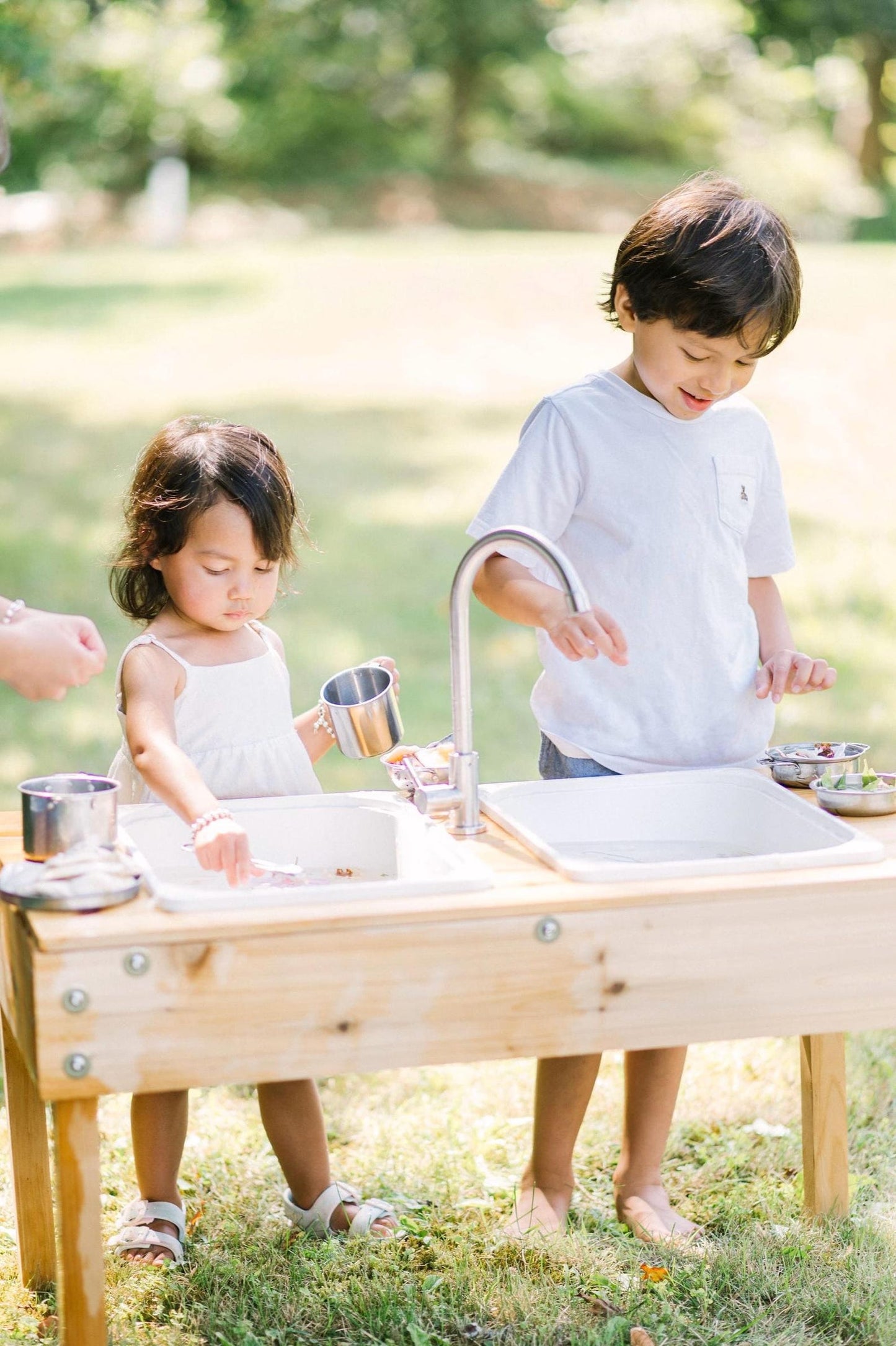 Outdoor Sensory Table and Water Table Combo with Faucet- Made In USA
