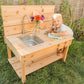 Cedar Mud Kitchen with Stainless Steel Sink | Outdoor Kids Play, Montessori Toy