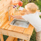 Cedar Mud Kitchen with Stainless Steel Sink | Outdoor Kids Play, Montessori Toy