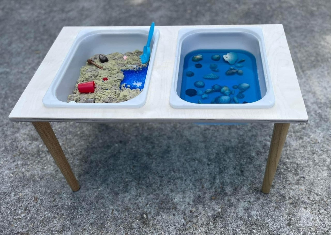 Handcrafted Sensory Table with Bins: USA Made