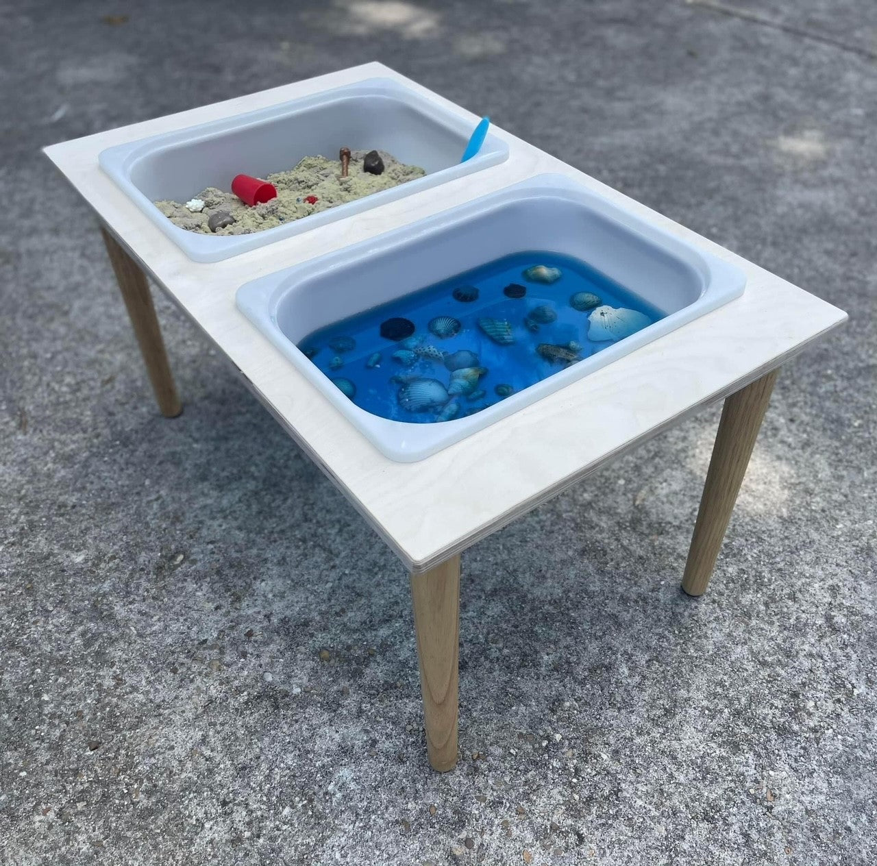 Handcrafted Sensory Table with Bins: USA Made